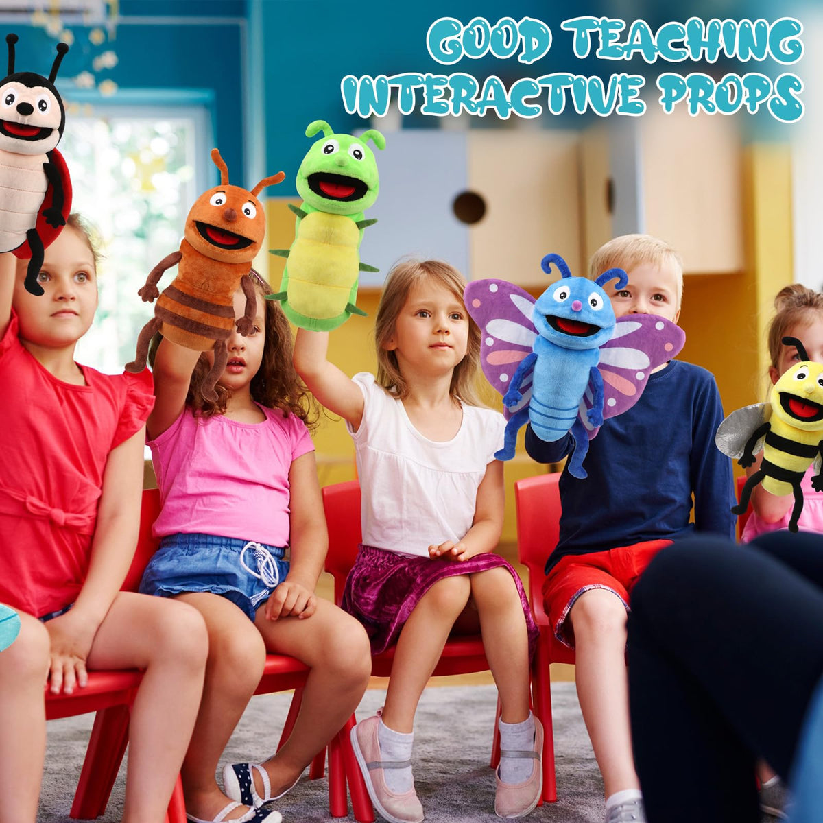 Lenwen caterpillar puppet mouth close-up supports interactive stories and bonding