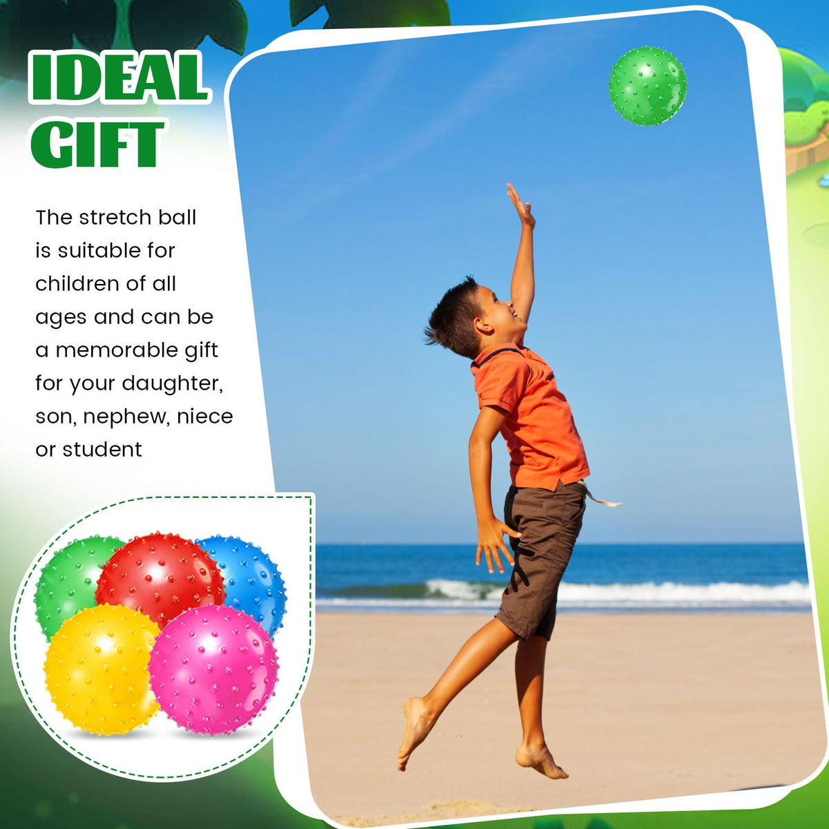 Vibrant five-color Lenwen balls ready for learning and fun.