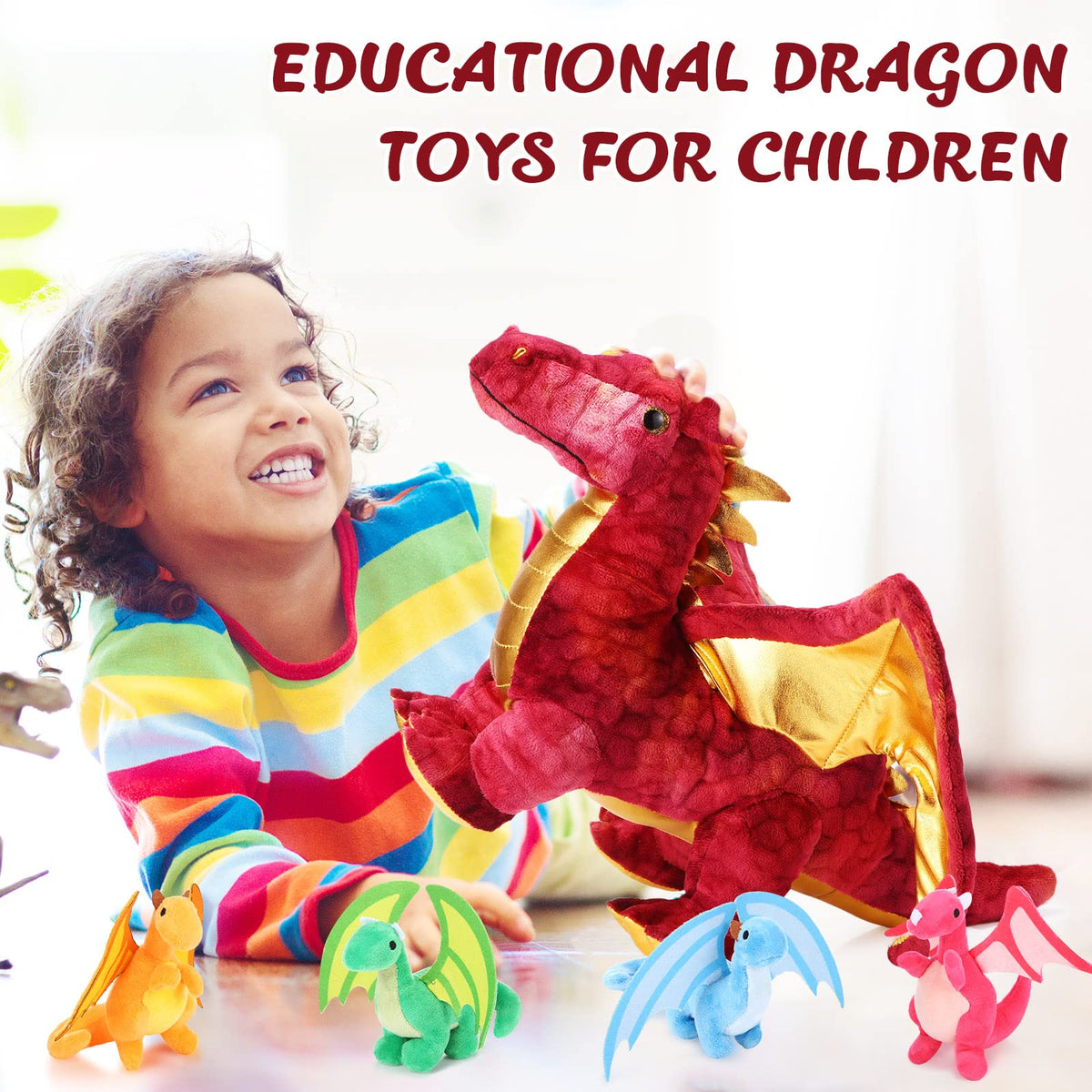 Lenwen dragon plush packaging vacuum shows compact shipping and easy restoration.