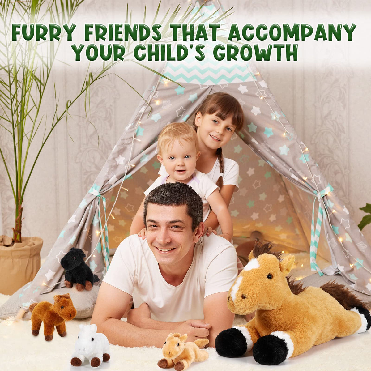 Lenwen gift-ready horse plush set ideal for birthdays and party favors