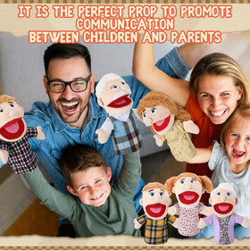 Lenwen grandma hand puppet with movable mouth for interactive play