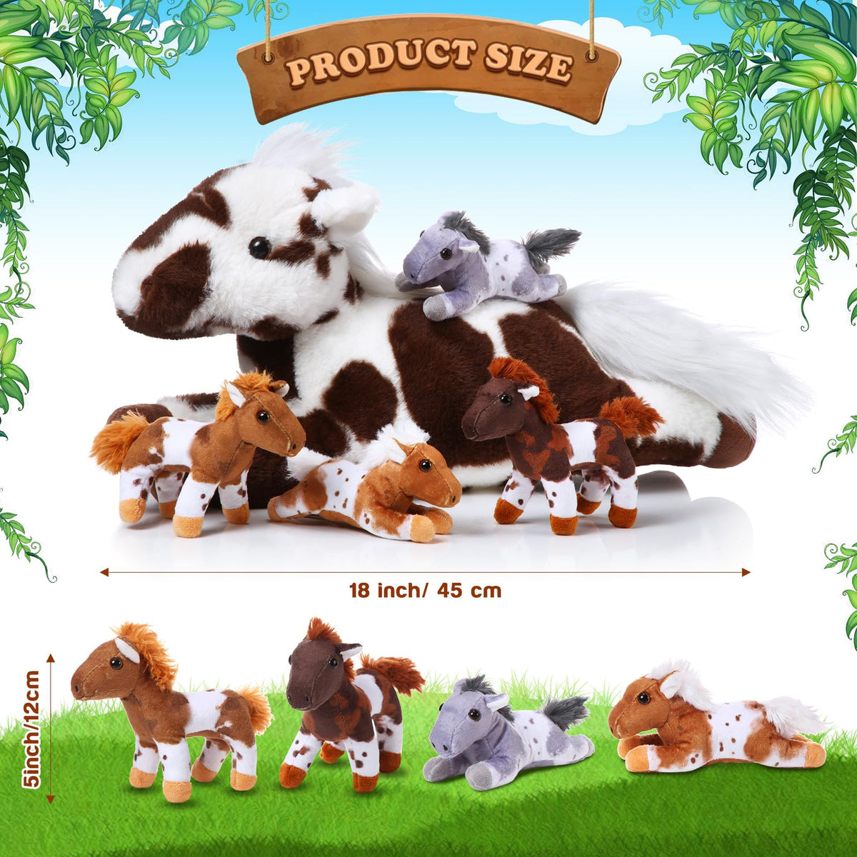 Lenwen horse plush baby 1 5in cute pose for imaginative play