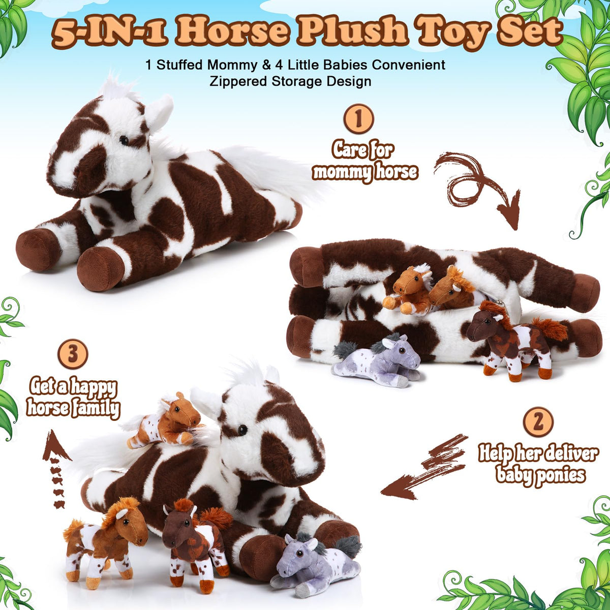 Lenwen horse plush baby 2 5in soft cuddle buddy for naps