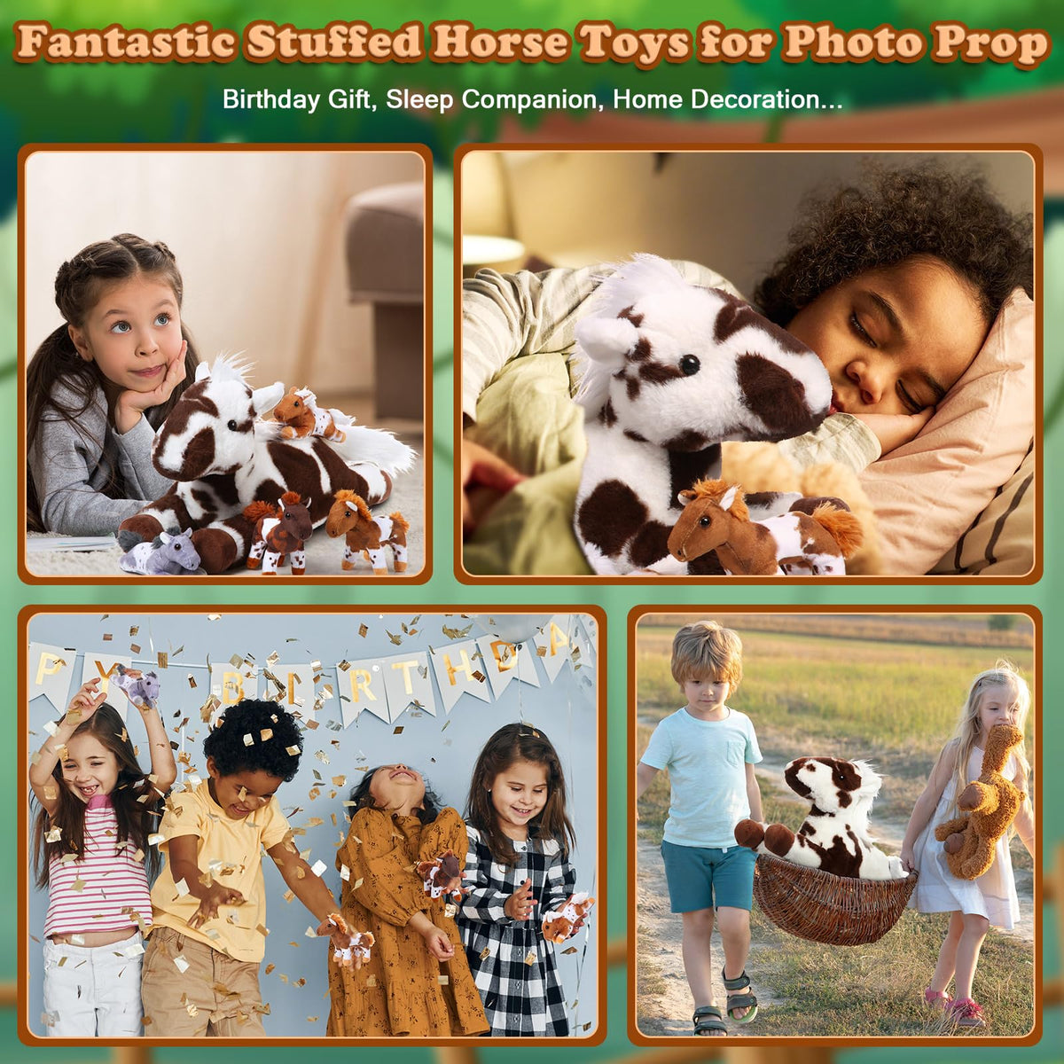 Lenwen horse plush baby 4 5in festival‑themed storytelling companion
