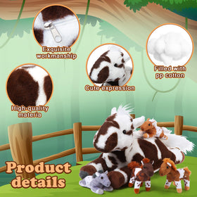 Lenwen horse plush set gift decor perfect for birthdays and parties