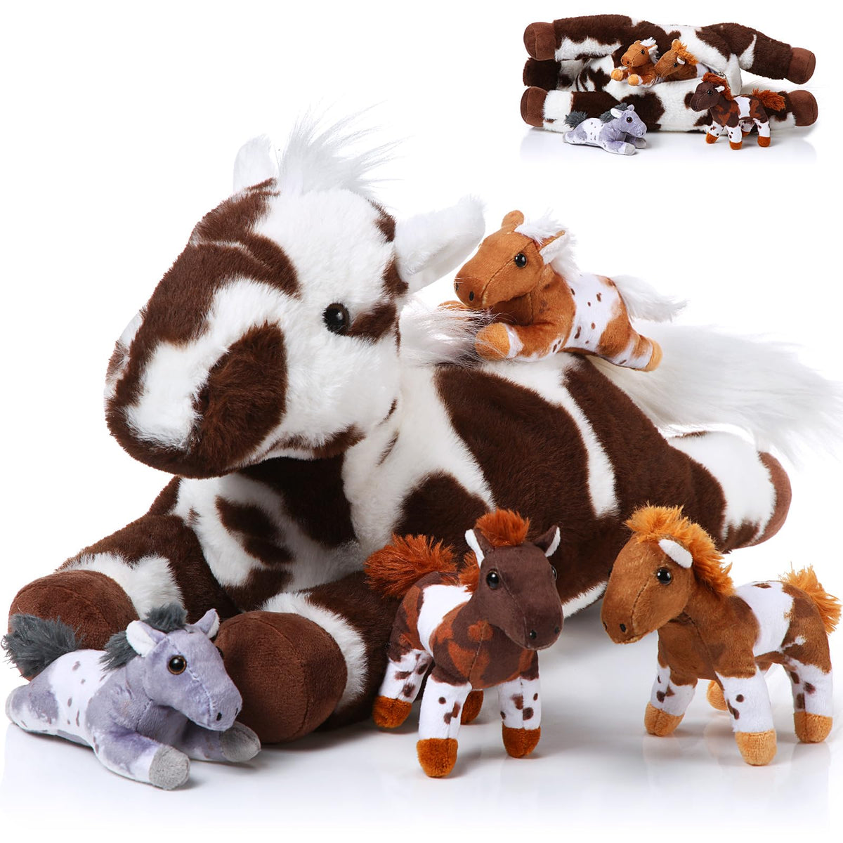 Lenwen mommy horse plush 18 inch cuddle partner for bedtime stories