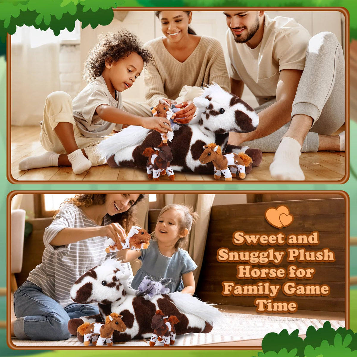 Lenwen horse plush play scene teacup encourages pretend play