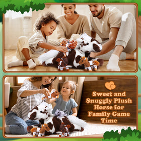 Lenwen horse plush play scene teacup encourages pretend play
