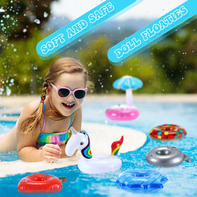 Lenwen inflatable drink holder multicolor-pack keeps poolside beverages organized for summer parties.