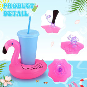 Lenwen inflatable drink holder soccer-pattern float helps guests locate their drinks quickly.