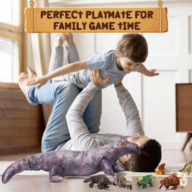 Lenwen Komodo dragon plush displayed in a room for imaginative play.