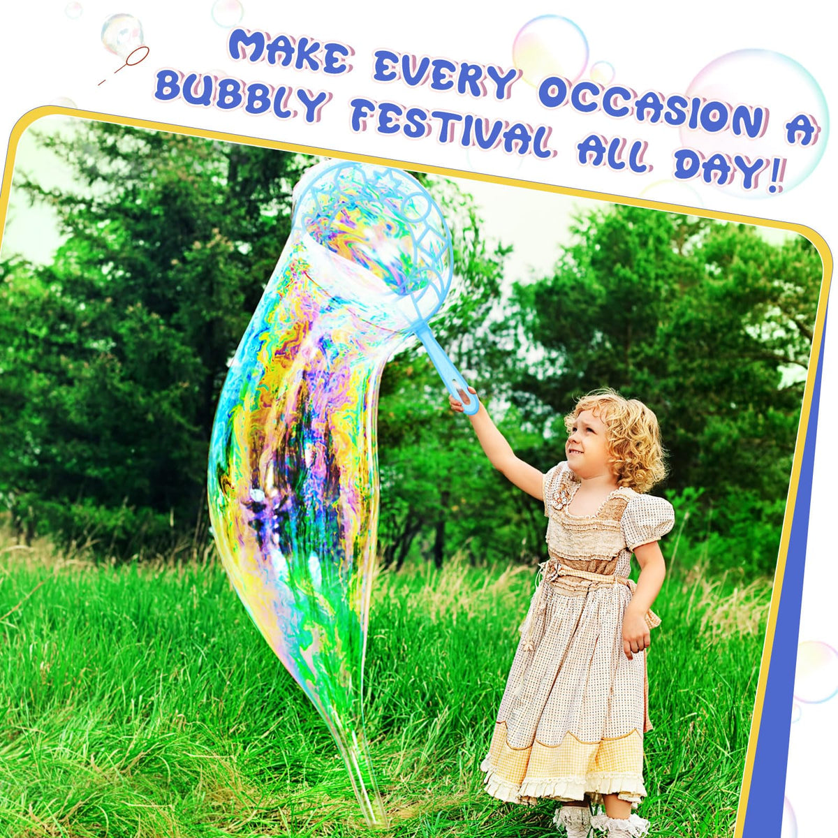 Lenwen large bubble wands six-pack for colorful, shareable outdoor bubbles.