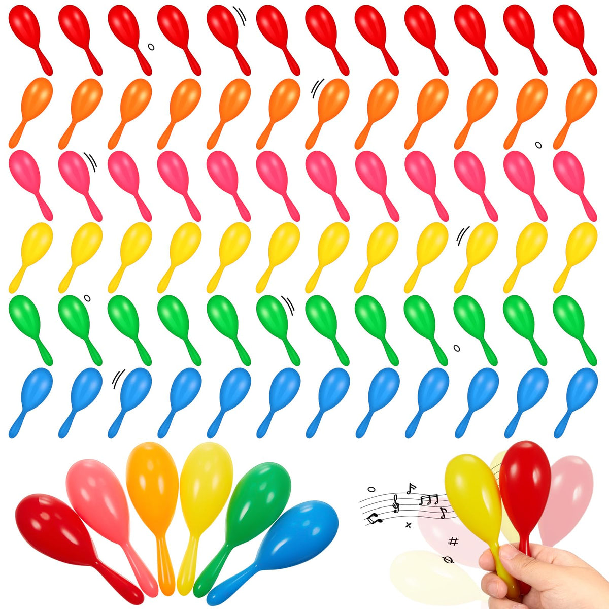 Lenwen mini maracas in bright colors, lightweight rhythm practice for kids