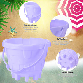 Lenwen pastel pink beach bucket ready for castle building on the shore.