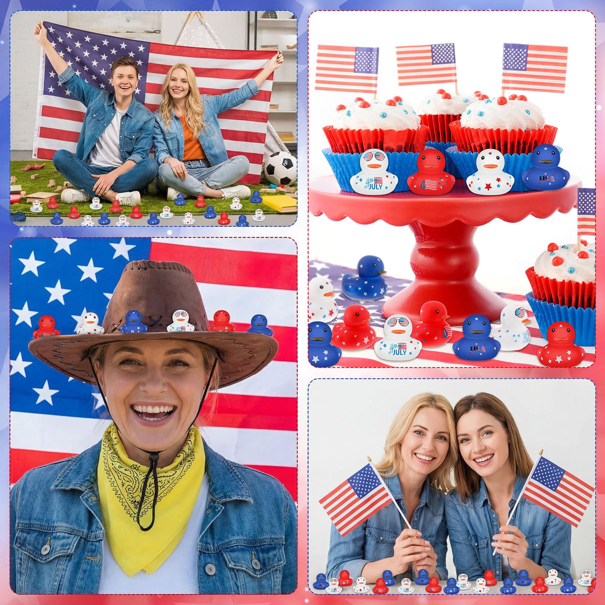 Lenwen patriotic bath toy ducks deliver durable fun during water play.