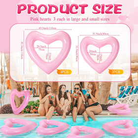 Lenwen pink heart pool float 31-inch, perfect for kids and adults