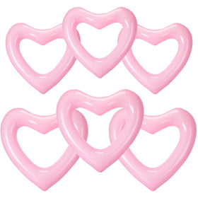 Lenwen pink heart pool float 43-inch in water, ideal for romantic moments