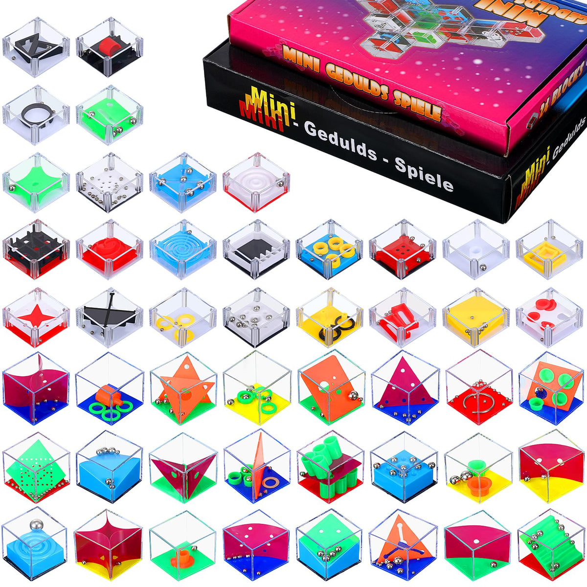 Lenwen pink maze cubes side view for on-the-go entertainment and quick focus.