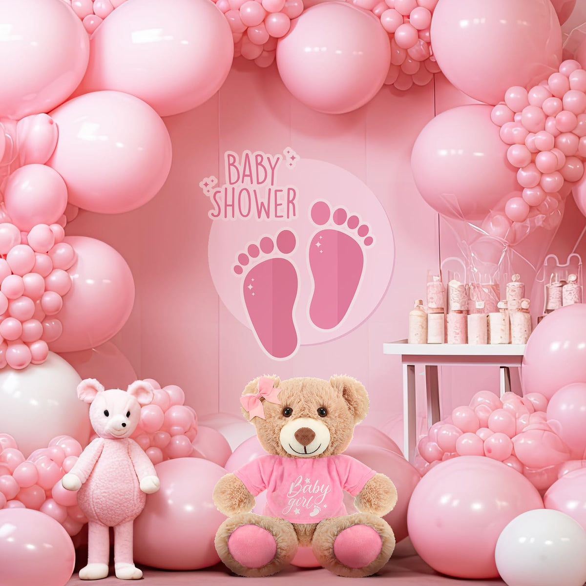 Lenwen plush bear fabric close-up, showcasing soft material for cuddly party favors.