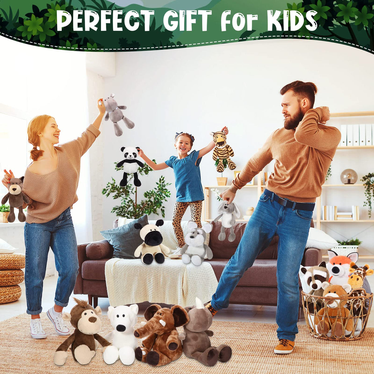 Lenwen safari monkey plush, lightweight jungle party companion and school prize