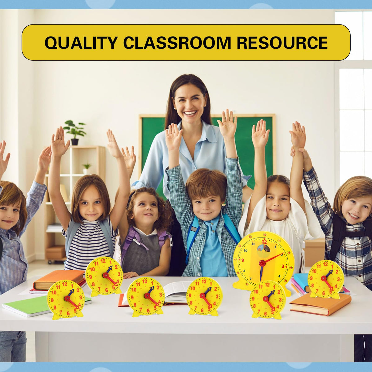 Lenwen safe plastic clock set with sturdy build for classrooms