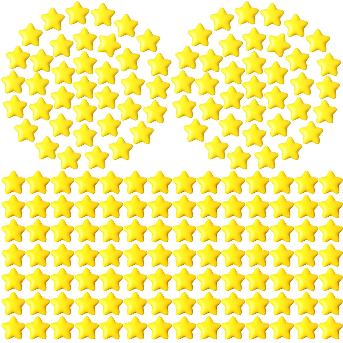 Lenwen yellow star stress ball close-up, soft foam for relaxing fingertip exercise