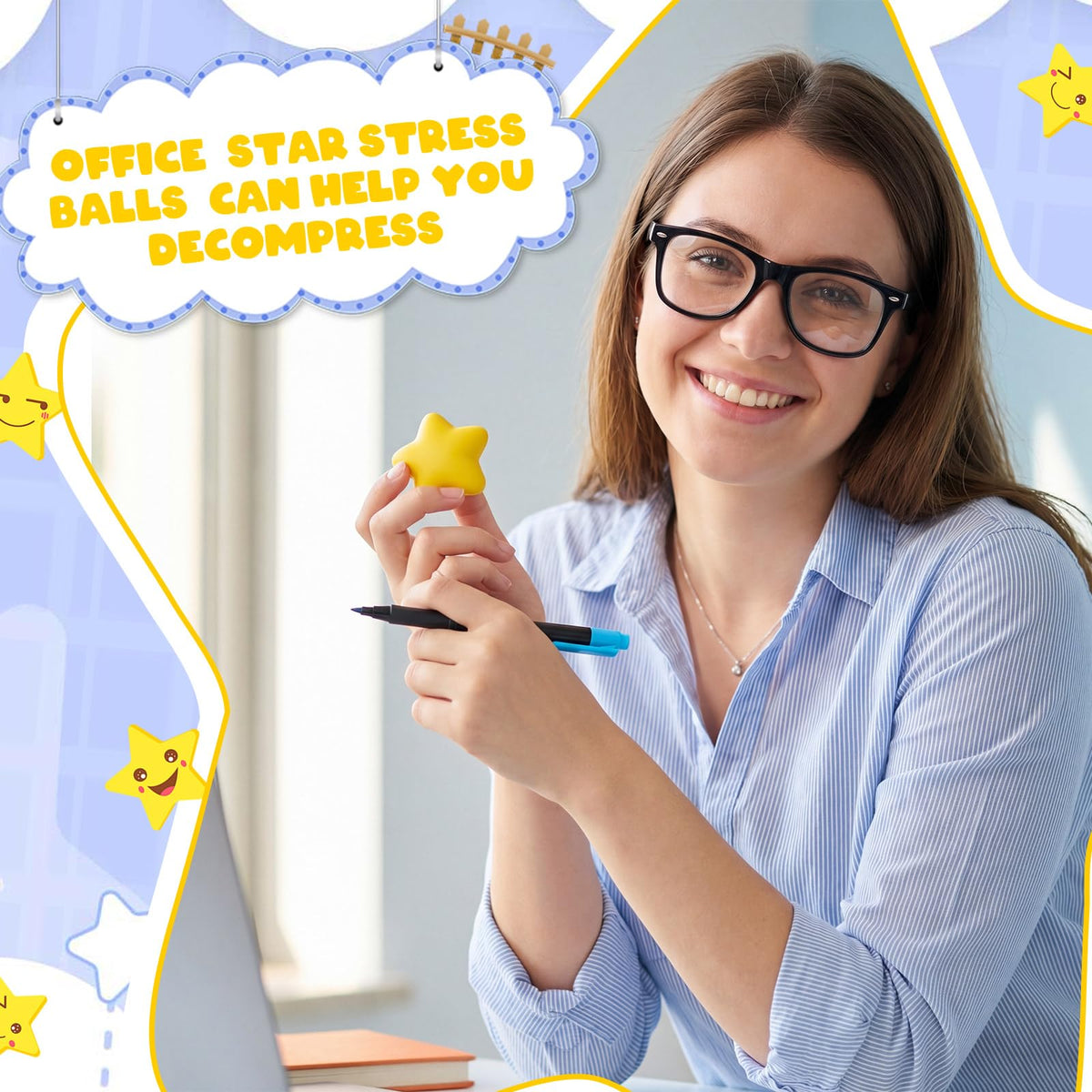 Lenwen stress ball: 2-inch foam, safe and soft for hands