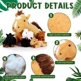 Lenwen stuffed horses with a zipper belly for easy storage and nurturing play