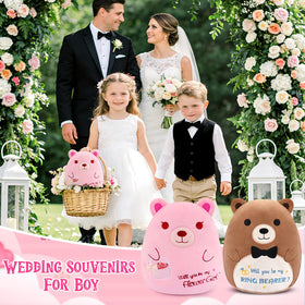 Leokawin 8-inch teddy bear, portable wedding keepsake for flower girls.