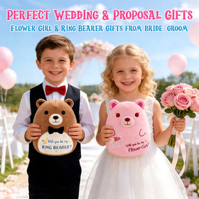 Leokawin wedding teddy bear ring bearer embroidery, a sweet ceremony moment.