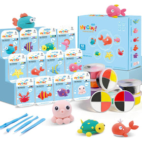 LEOMAUNYX Air Dry Clay Kit: Ocean animals setup makes kid-friendly crafting easy.