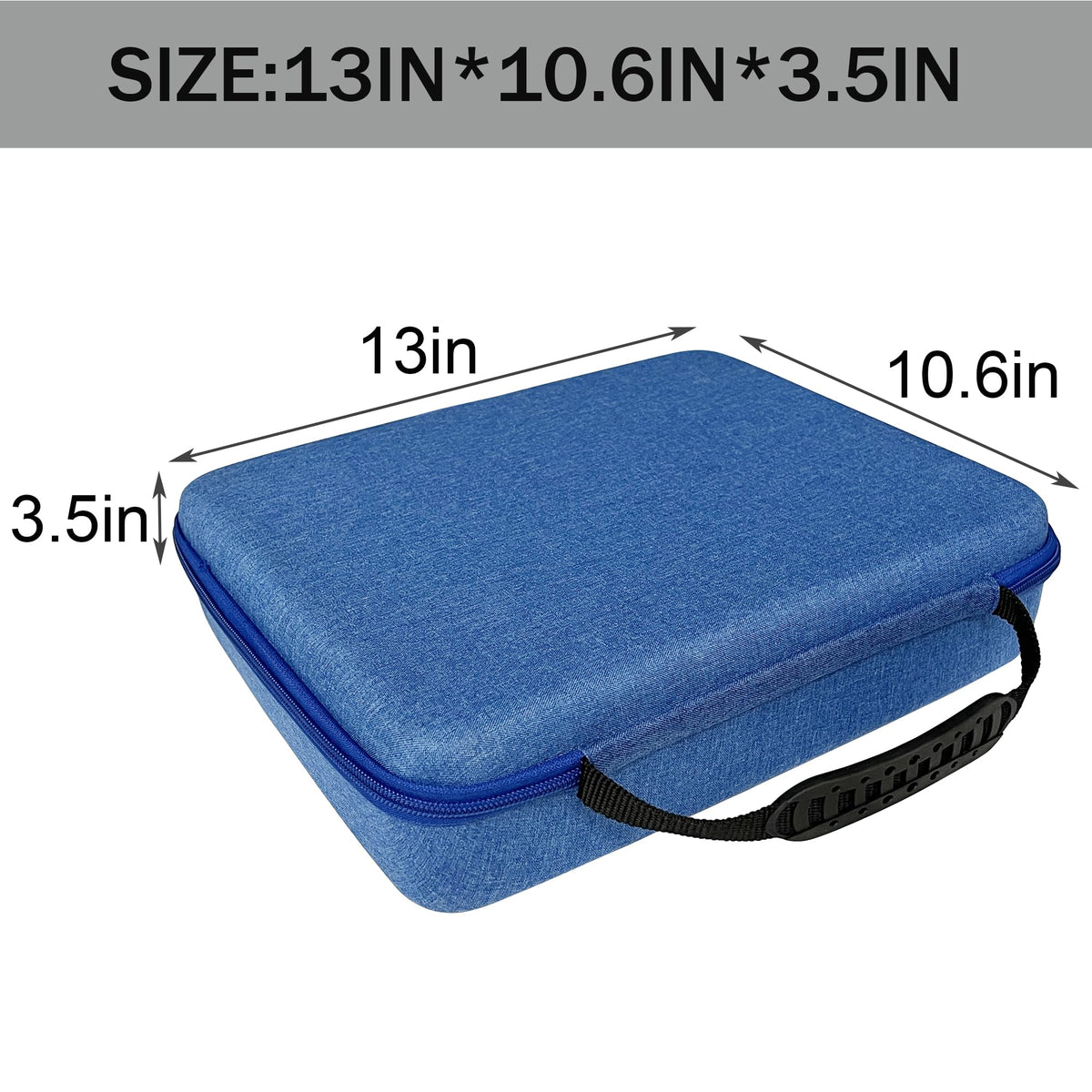 LeoTube case dimensions 13 by 10.6 by 3.5 inches for large capacity.
