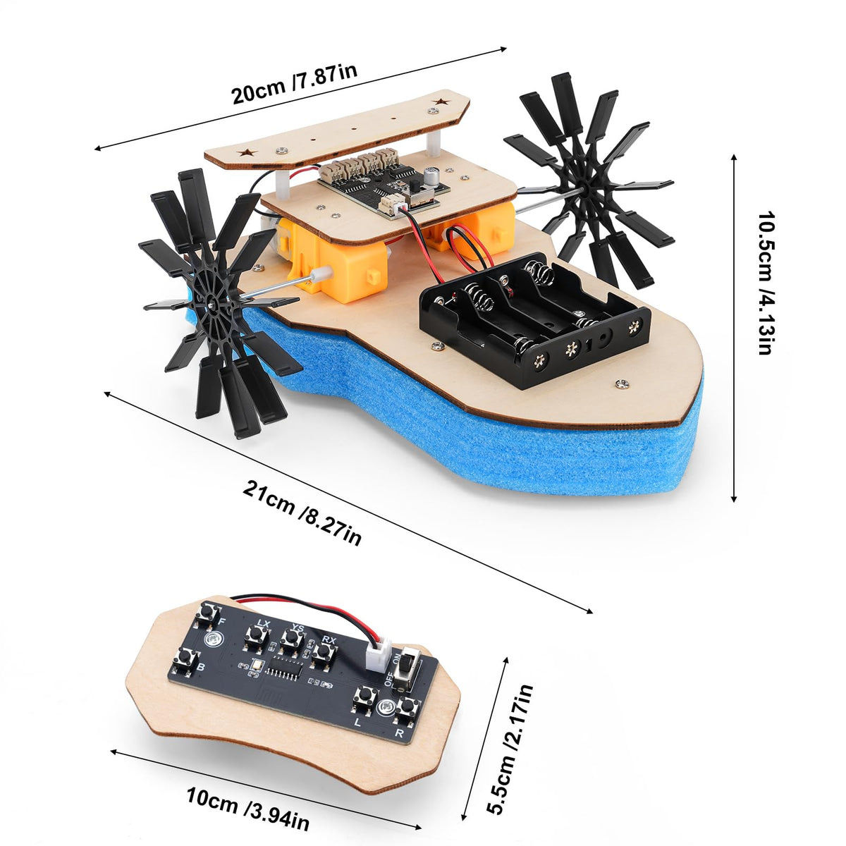 LEPANDA RC Boat ready for pond adventures and propulsion experiments.