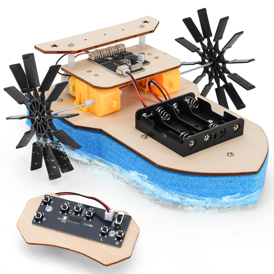 LEPANDA RC Boat paddlewheel mechanism powering a smooth water glide.