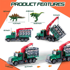 LerBao Dinosaur Transport Truck crane arm action for realistic capture play