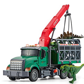 LerBao Dinosaur Transport Truck front view with lights enhances imaginative play