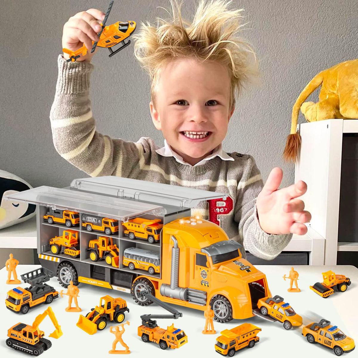 lerbao large carrier truck for organized toy storage and display