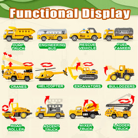 lerbao mini die cast construction vehicles pack for creative pretend play
