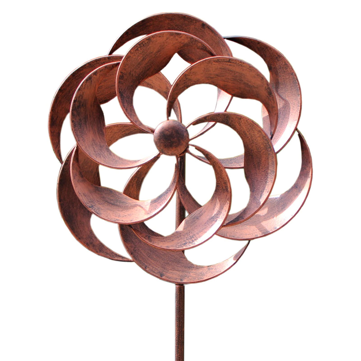 LERFUGI wind spinner willow leaves in garden with smooth 360-degree rotation.