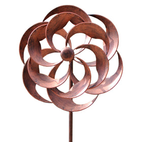 LERFUGI wind spinner willow leaves in garden with smooth 360-degree rotation.