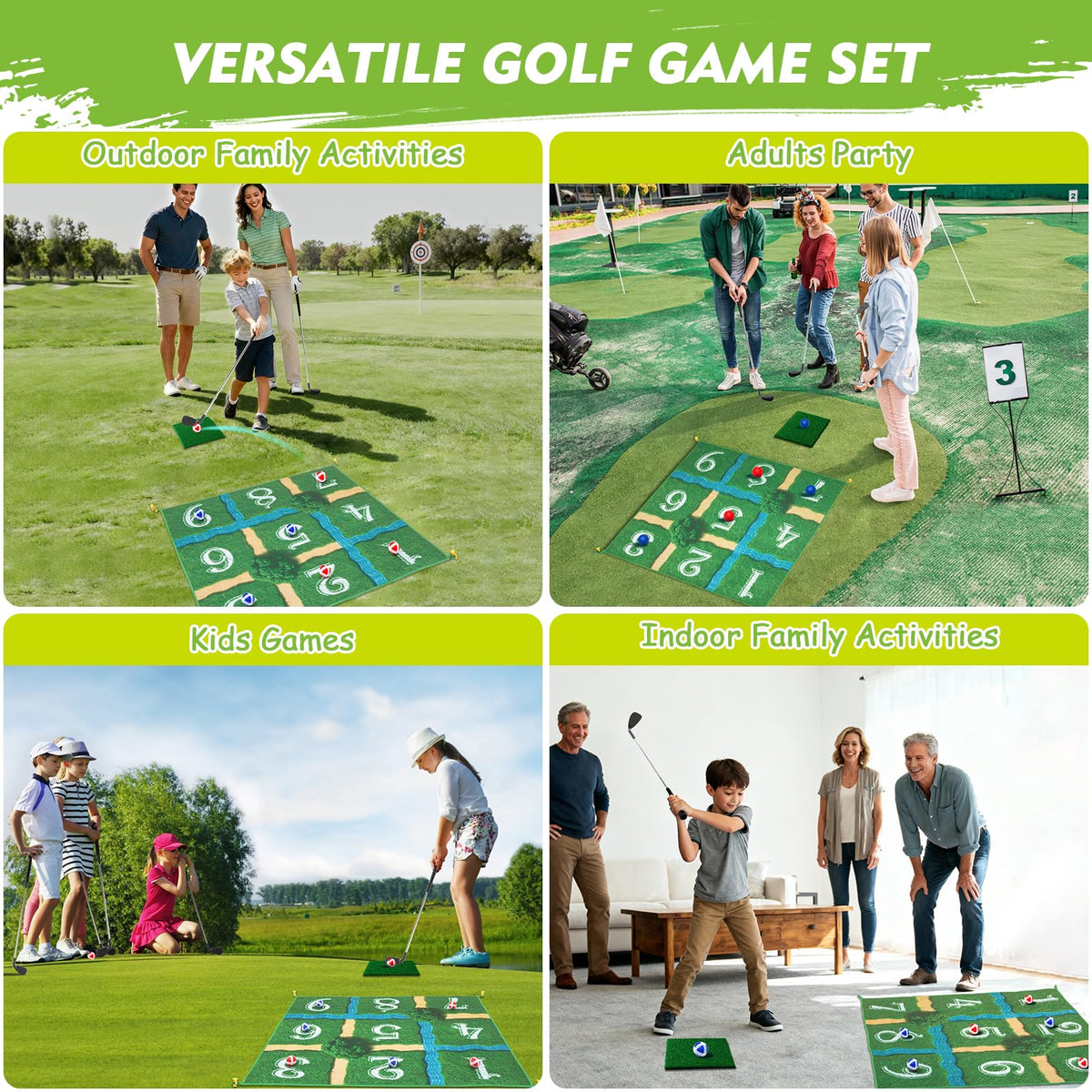 Lerine tic-tac-toe grid integrates with golf shots