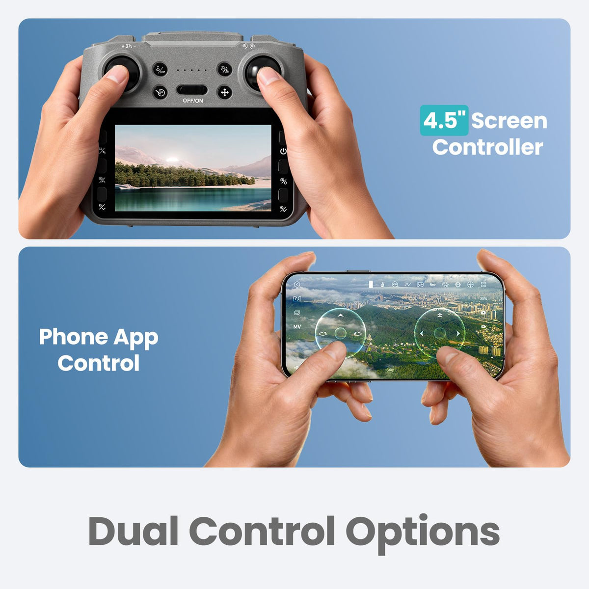 Lesail drone with 4.5-inch remote screen for beginner-friendly live view