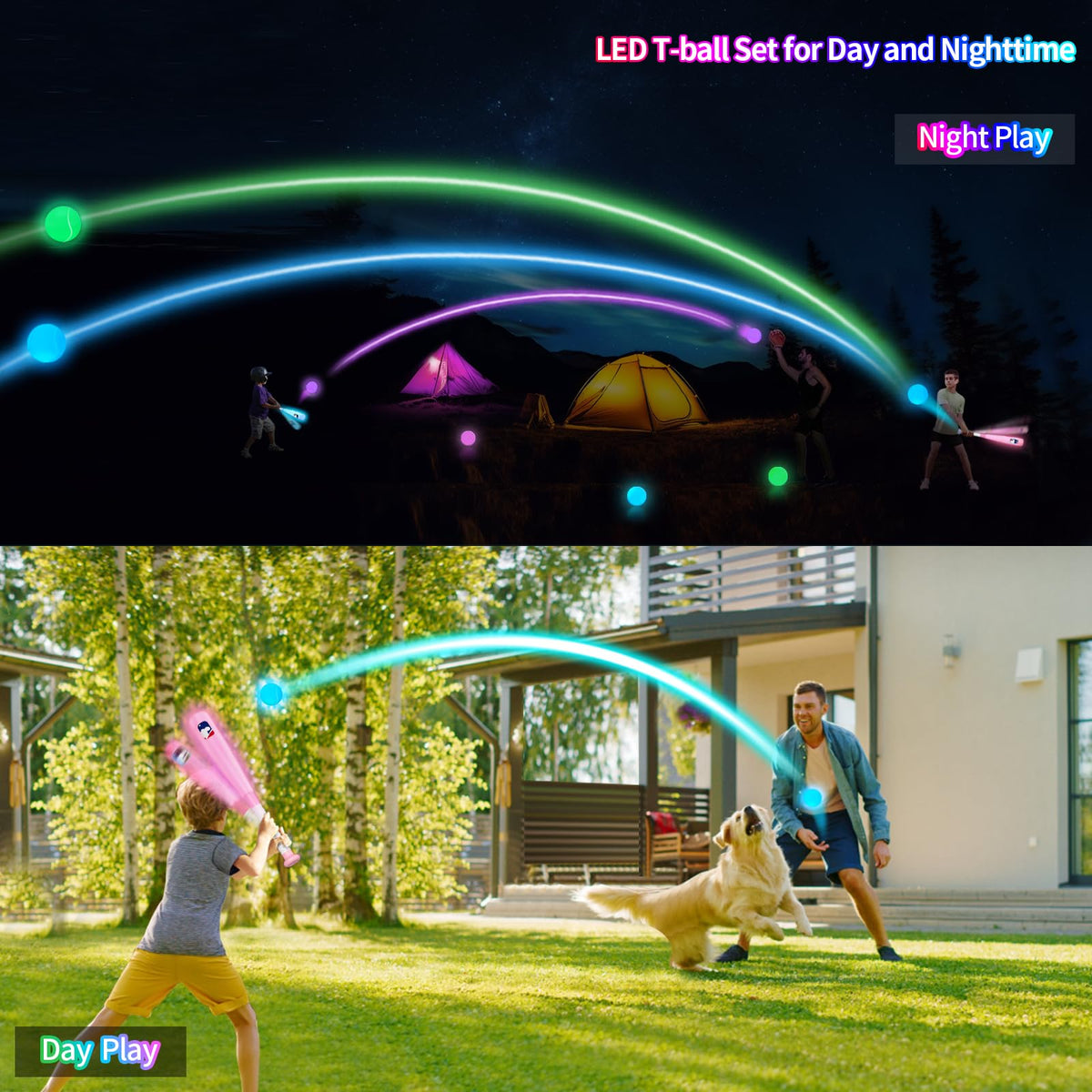 Leshein T Ball Set glowing balls for night practice