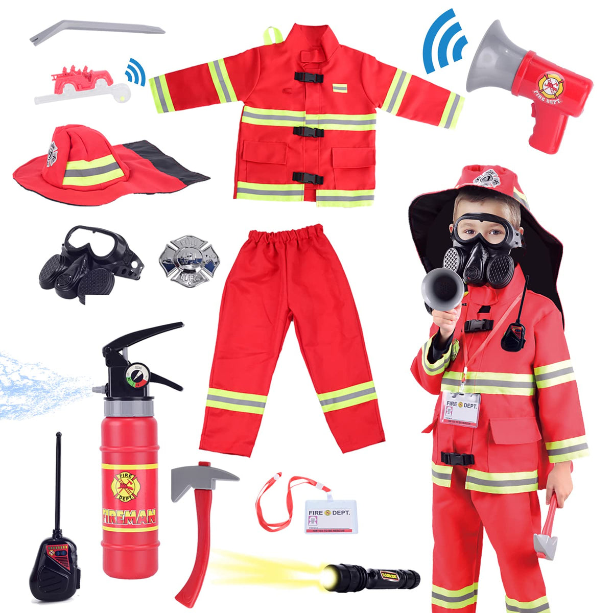 Lesheng Space fireman jacket and accessories for creative pretend play.