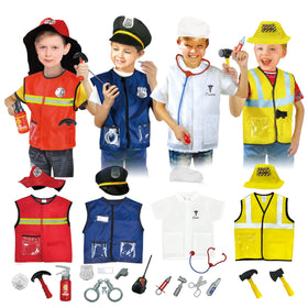 Lesheng space firefighter dress-up set with vest and hat for imaginative play.