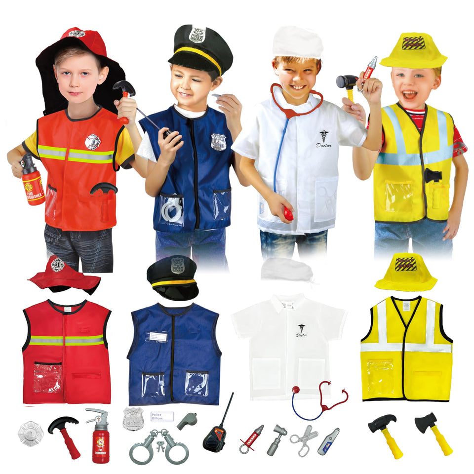 Lesheng space firefighter dress-up set with vest and hat for imaginative play.