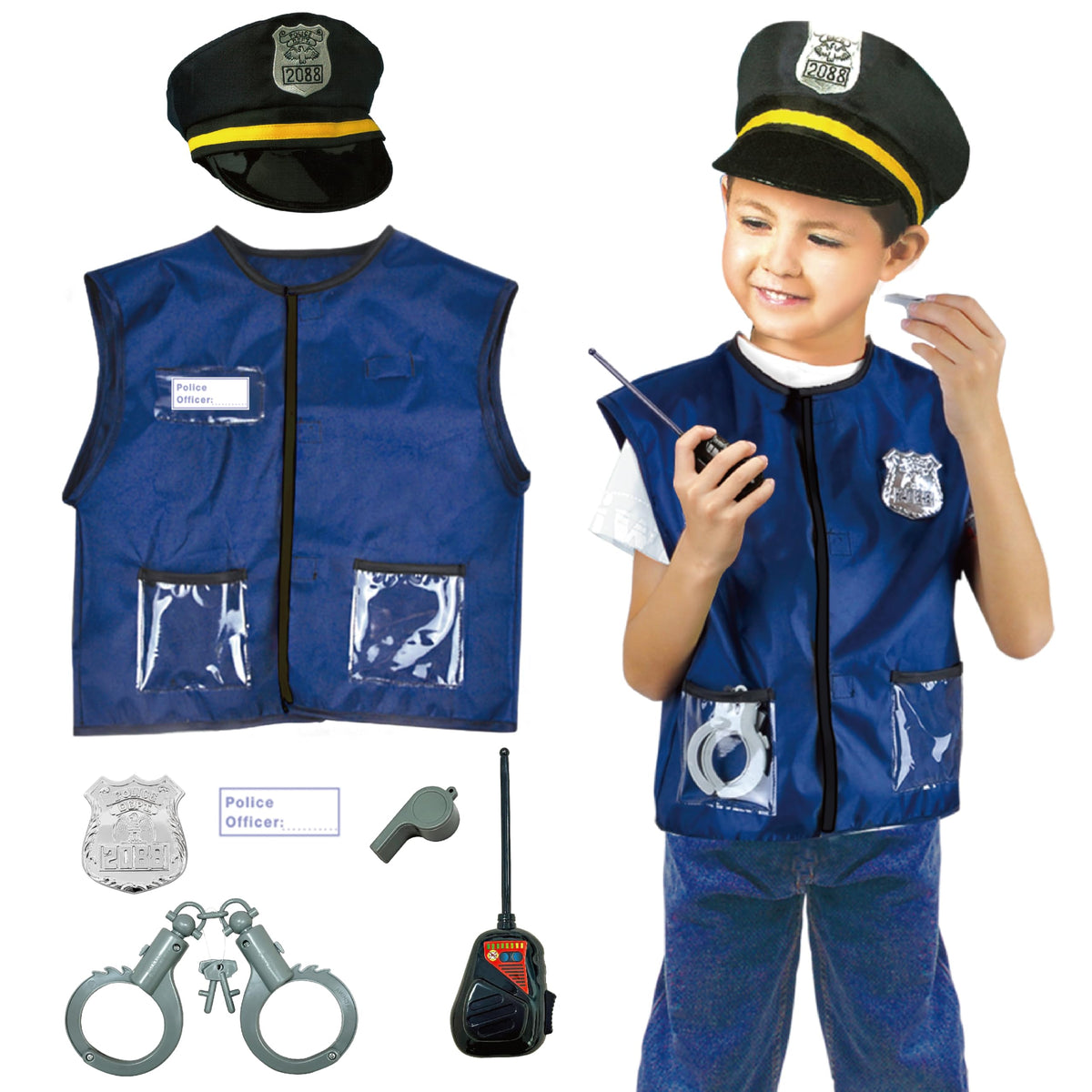 Lesheng space police dress-up set badge and accessories for kids.