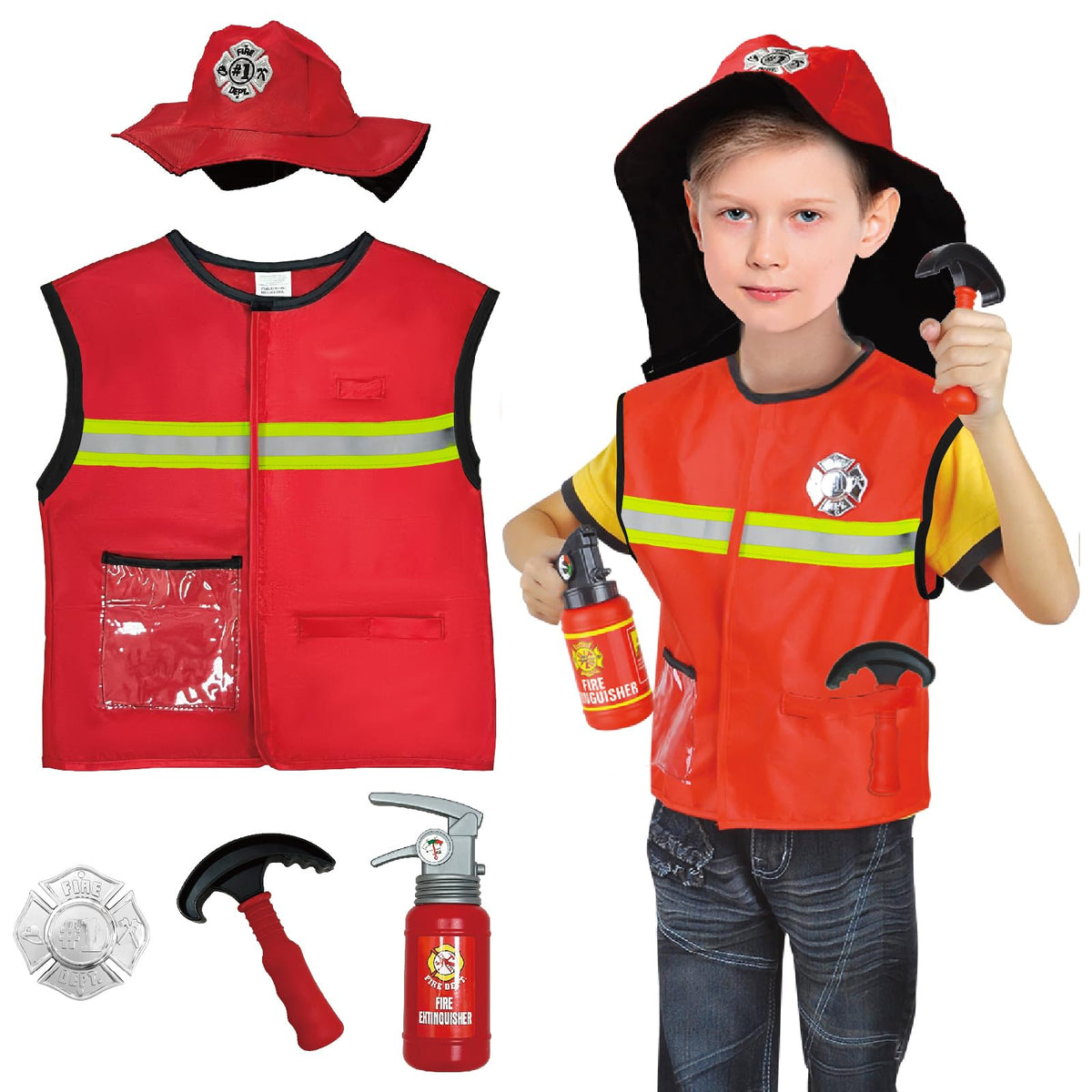 Lesheng space police dress-up set uniform with badge for role play.