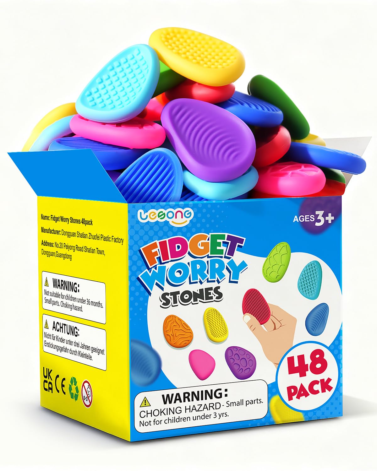 Lesong fidget stones with bright textures for focused class time.