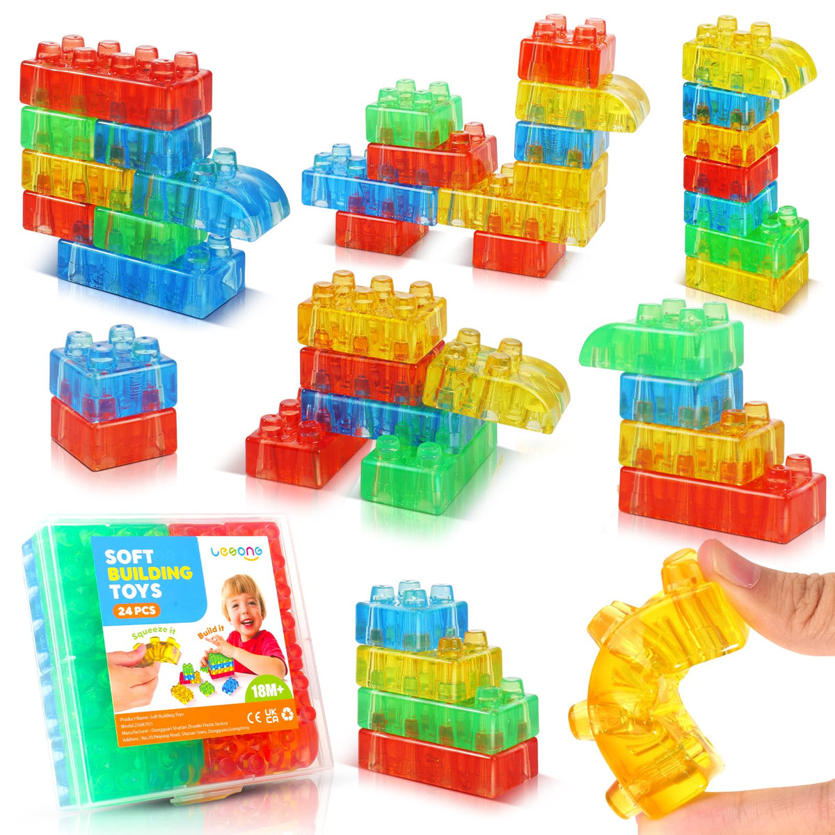 Lesong sensory building toys 24-piece set supports fine motor exploration.